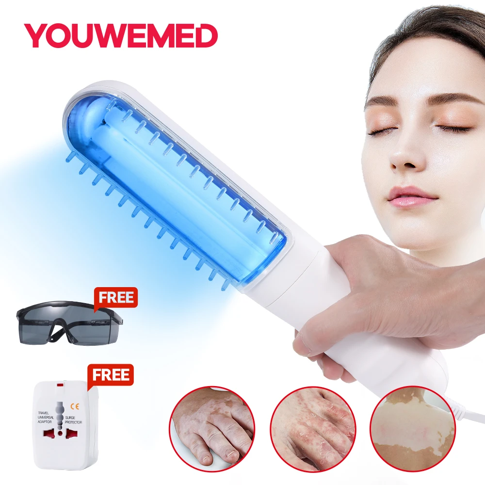 YouWeMed Home-Instrumento de fototerapia UVB, lámpara ultravioleta, tratamiento de Psoriasis, Vitiligo, lámpara de tratamiento láser