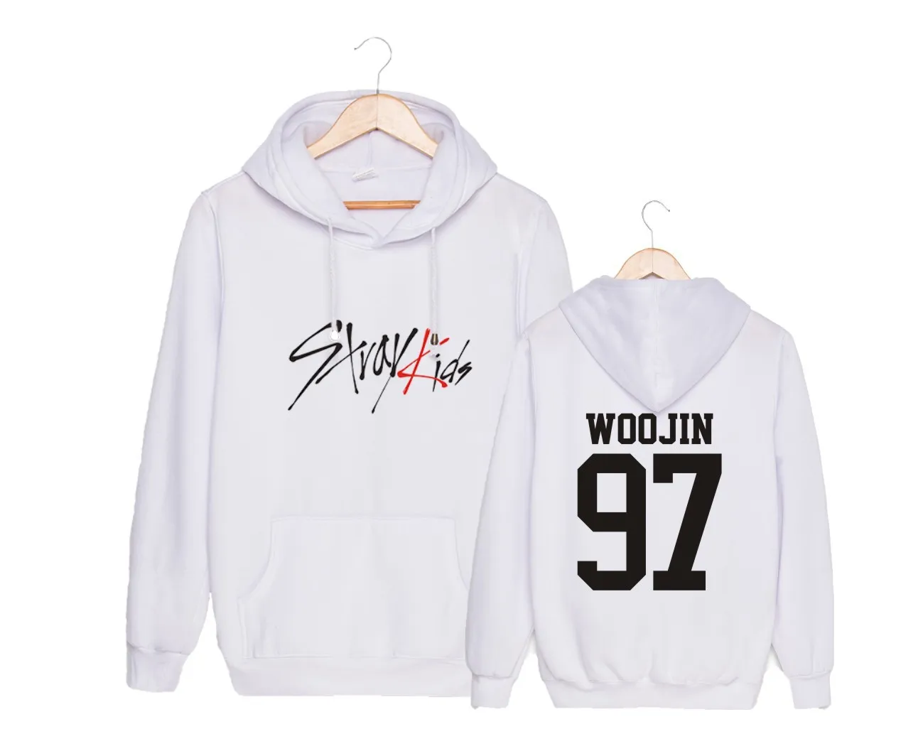 Straykids/модный детский пуловер с капюшоном, бархатный пуловер больших размеров для мужчин и женщин - Цвет: white1