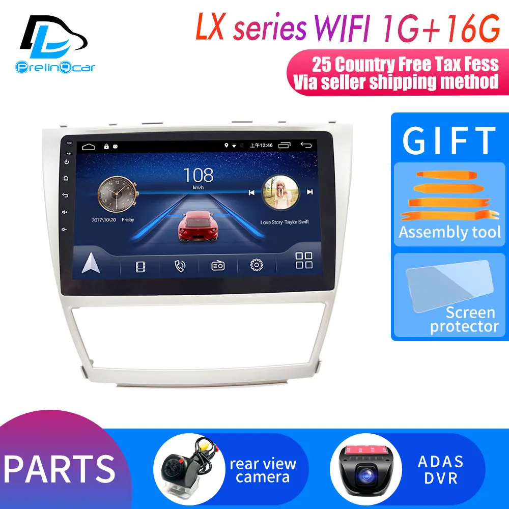 4G Lte Android 9,0 gps Мультимедийная навигационная система для Toyota Camry 2009-2011 лет автомобильный dvd-плеер Подушка подголовник радио - Цвет: LX player 1G16G DVR