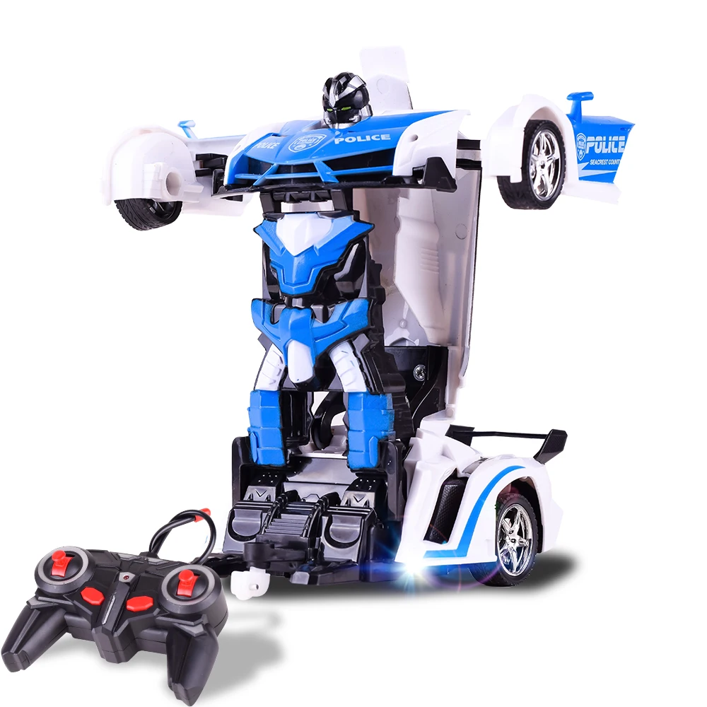 Remote Control Deformation Vehicle RC Model Racing Car One Key to Change Transformer Lamborghini Bugatti Toys for Children Boys - Цвет: Lamborghini-Police
