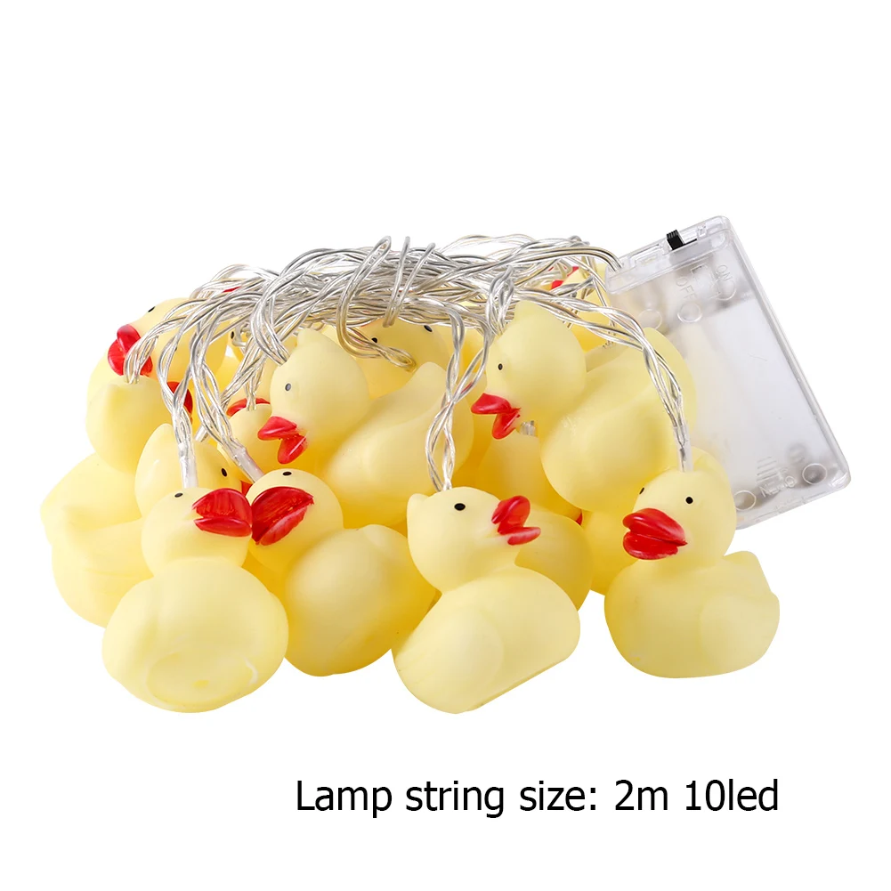 

2m 10LED String Light Glow Indoor Decoration Hanging Cage LED Fairy Light Yellow Duck LED Lampshade Ceiling Light