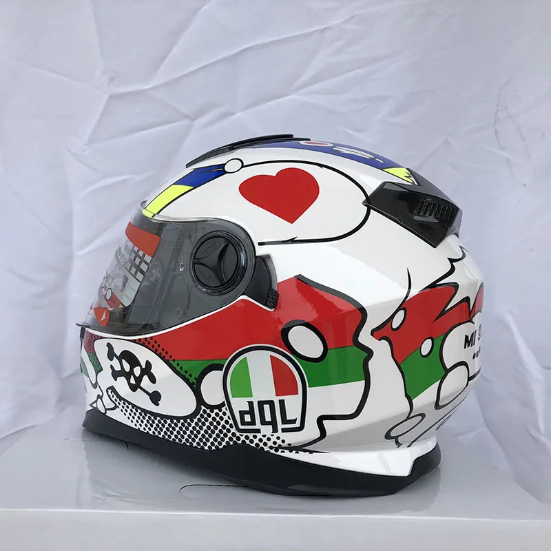 Двойной козырек мотоциклетный шлем для женщин Cascos Para Flip Up Capacete полное лицо гоночные шлемы