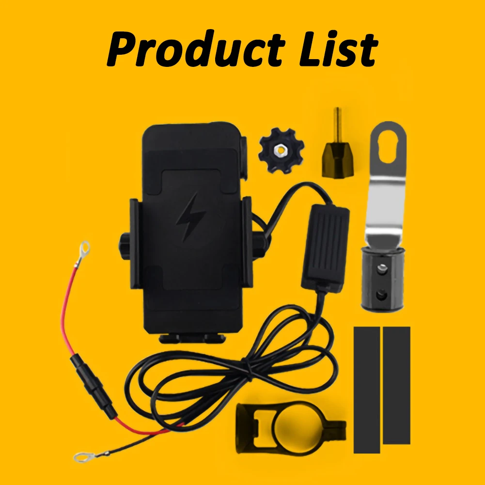 

12-120V Universal Motorcycle Navigation Bracket Wireless Charger Mobile Phone Holder Cellphone Accessories