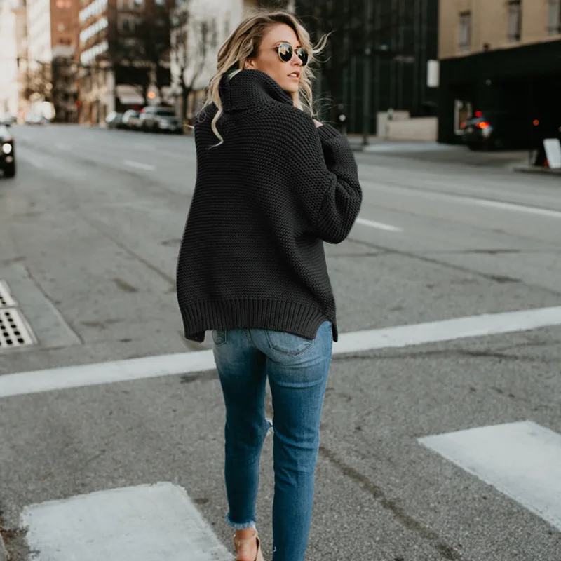 Вязаный длинный Рождественский свитер женская зимняя одежда женский