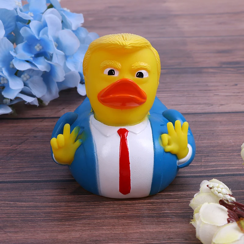 

New Cartoon Trump Duck Bath Shower Water Floating US President Rubber Duck Baby Toy Water Toy Shower Duck Child Bath Float Toy