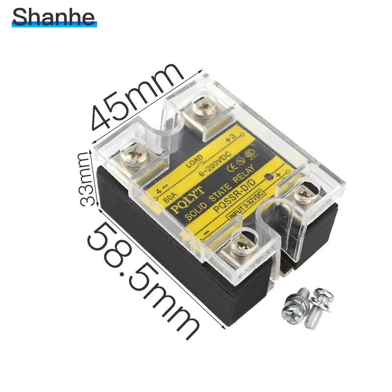 PQLYT твердотельные реле SSR 25DD вход 3 32VDC выход 200VDC 10A 40A 60A|solid state relay|state relaysolid |