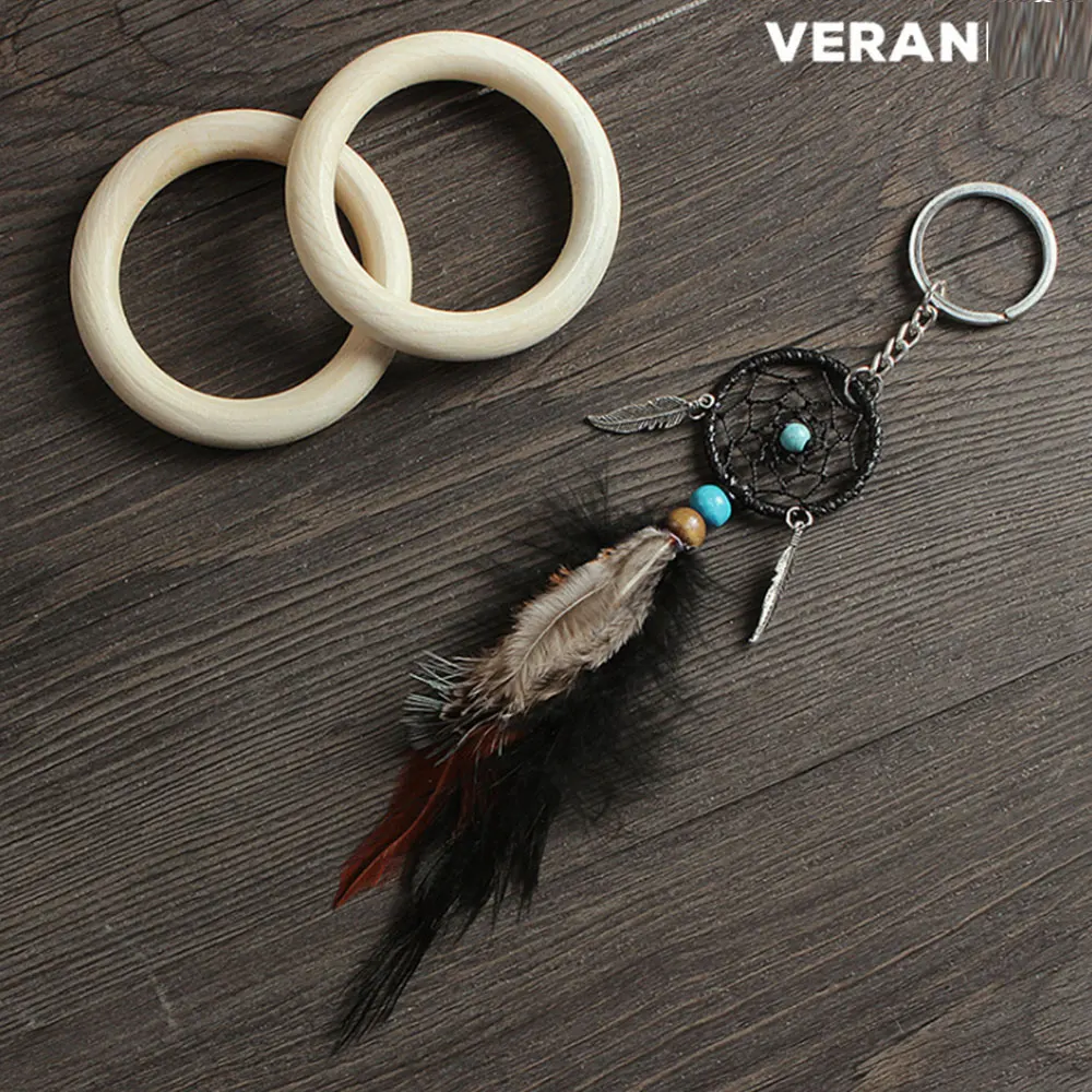 Цепочка для ключей в виде древнего серебряного листа ручной кулон Ловца снов