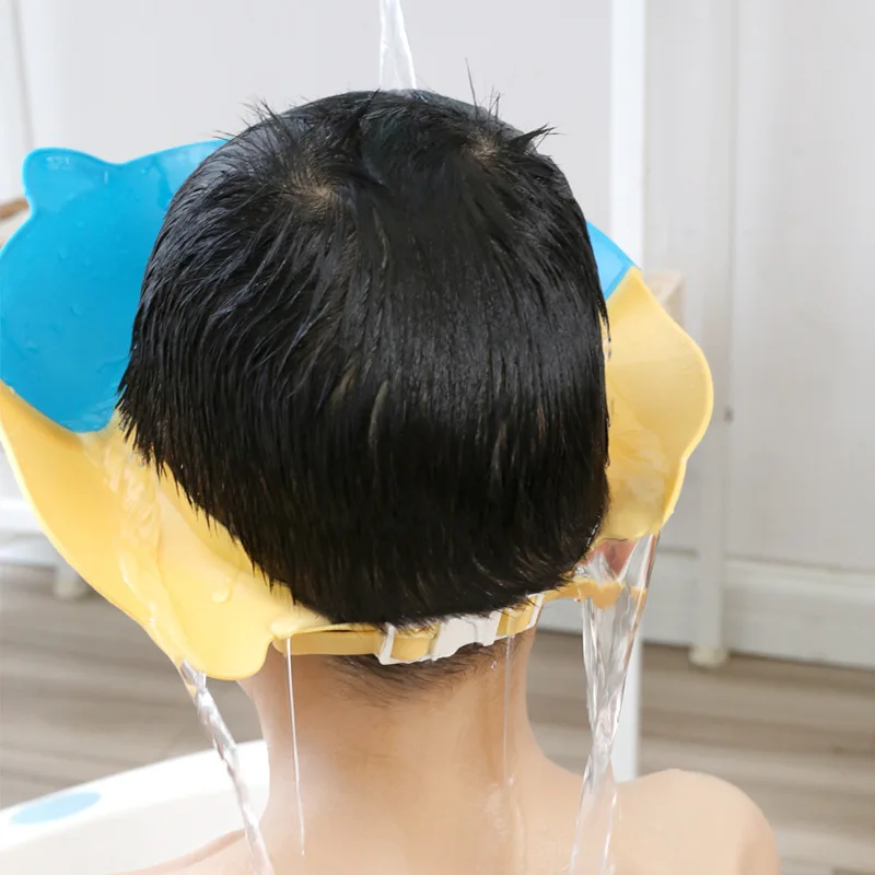 

Safe Shampoo Shower Bathing Bath Protect Soft Cap Hat Wash Hair Shield Adjustable Elastic Shampoo Cap Ear Water-proof Accessory