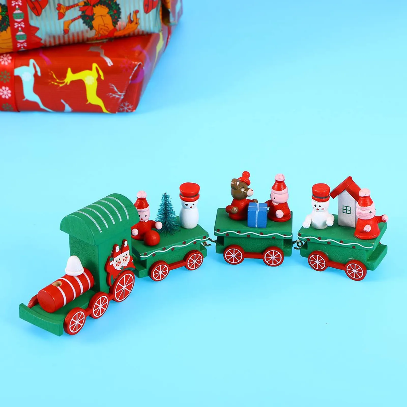 

Рождественский деревянный поезд, Счастливого Рождества, украшение для дома, Рождество, Санта-Клаус, подарки для детей, Рождество 2021, с новым ...