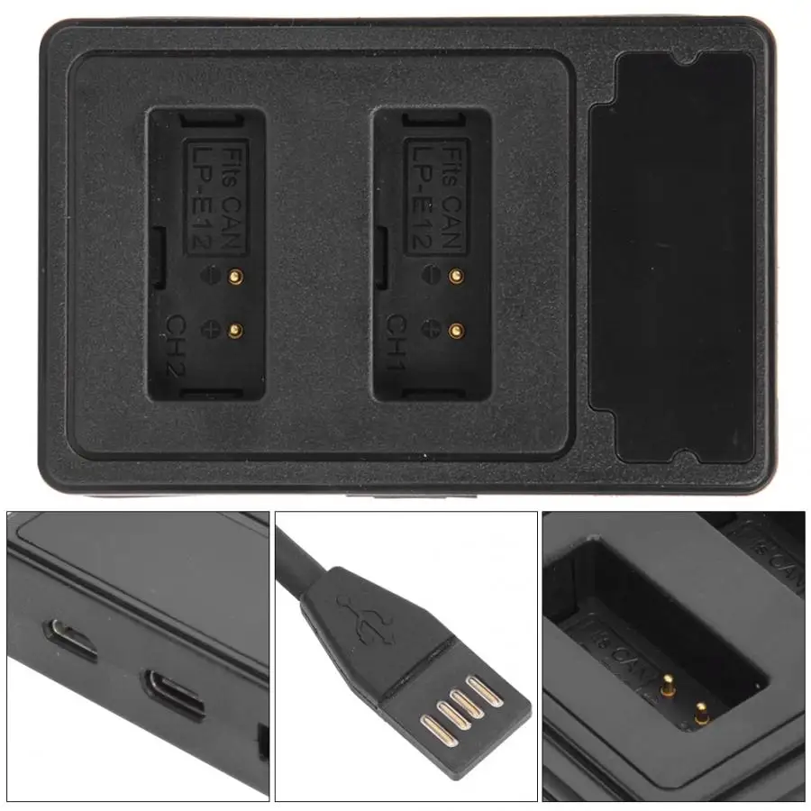 LP-E12 LCD Display Screen Double Charging Stand Camera Battery Charger for Canon DSLR M 100D Kiss X7 Rebel SL1 EOS M10 M50 | Электроника