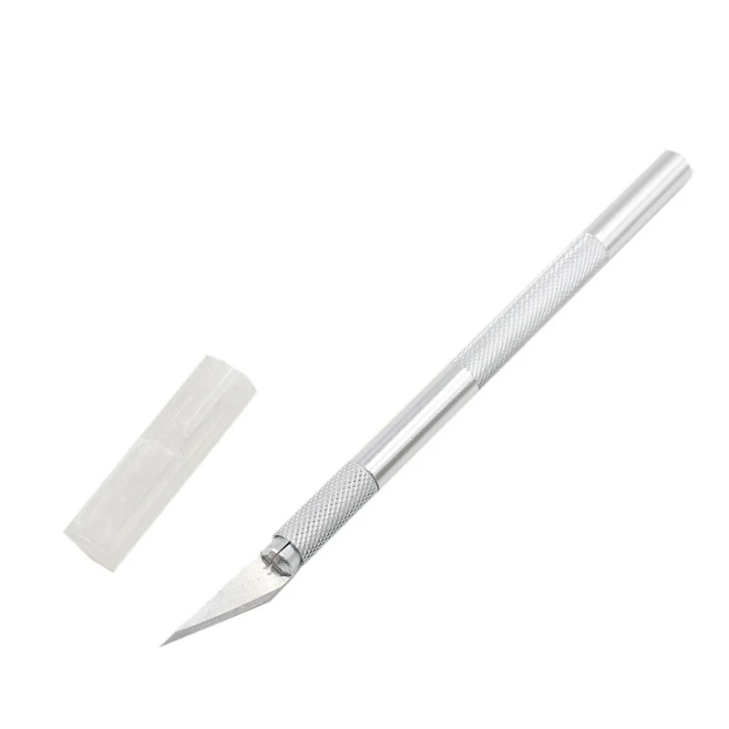 

6 Pcs Aluminum Alloy Leather Carving Knives & 200 Pcs Key Rings and Pins in Bulk