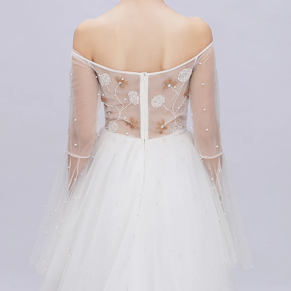 SSYFashion 2019 новое белое вечернее платье lllsion с вырезом лодочкой блестками бисером со