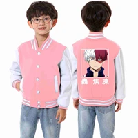 my hero academia kids boys baseball jackets anime todoroki shoto print cardigan casual sweatshirts children sport pocket coat