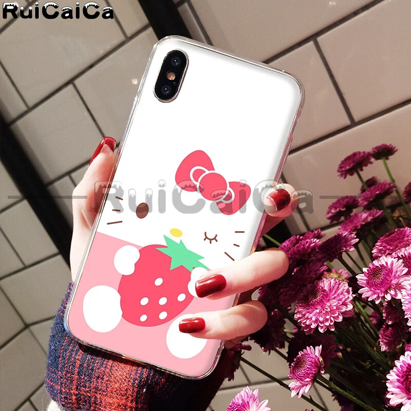 A15 RuiCaiCa прекрасный розовый чехол hello kitty Coque Shell для телефона iPhone 5 5Sx 6 7 7plus 8 8Plus X XS MAX XR - Цвет: A15