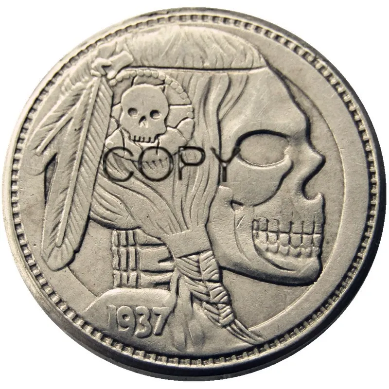 Бу (19)Hobo Nickel 1937 D трехногое буффило никель редкий необычная креативная монета с