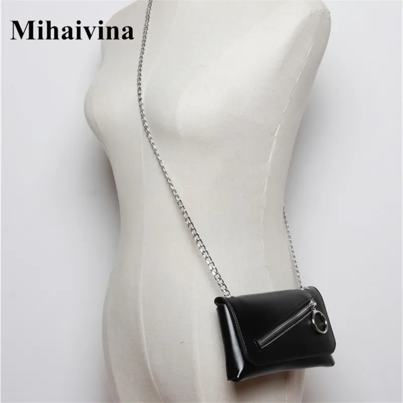 Забавная Кожаная поясная сумка Mihaivina для женщин модные женские мессенджеры на