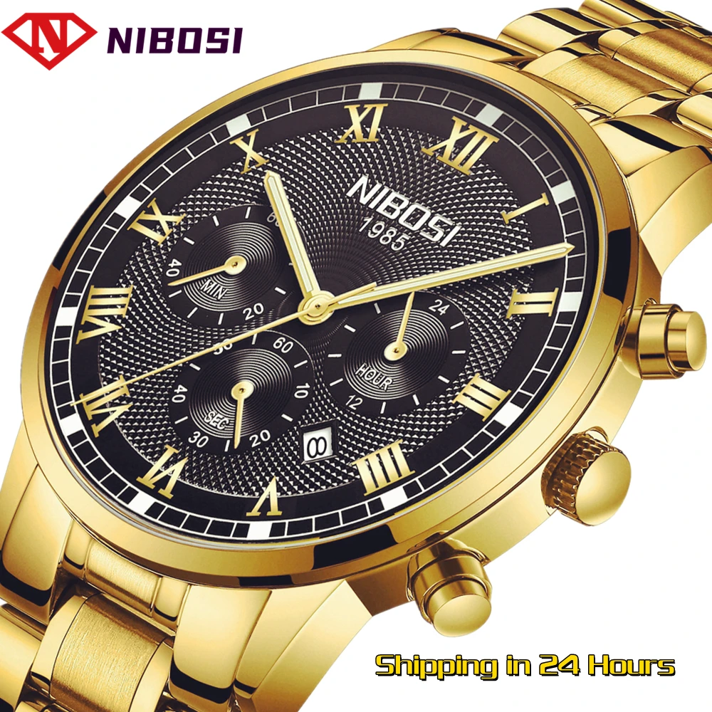 Часы наручные NIBOSI Мужские кварцевые модные спортивные брендовые Роскошные