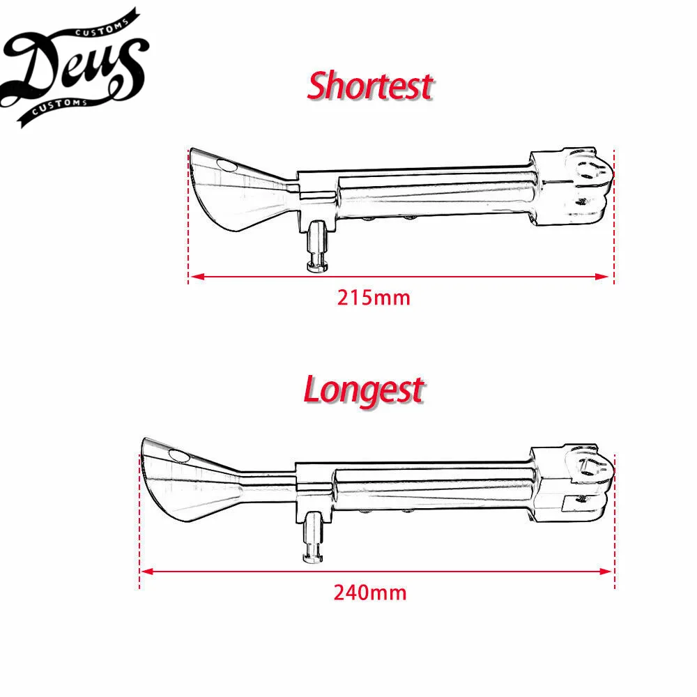 

For YAMAHA Star Vmax 1200 VMX1200 1985-2008 2003 2004 2005 2006 2007 Black Motorcycle Adjustable Kickstand Side Stand Support