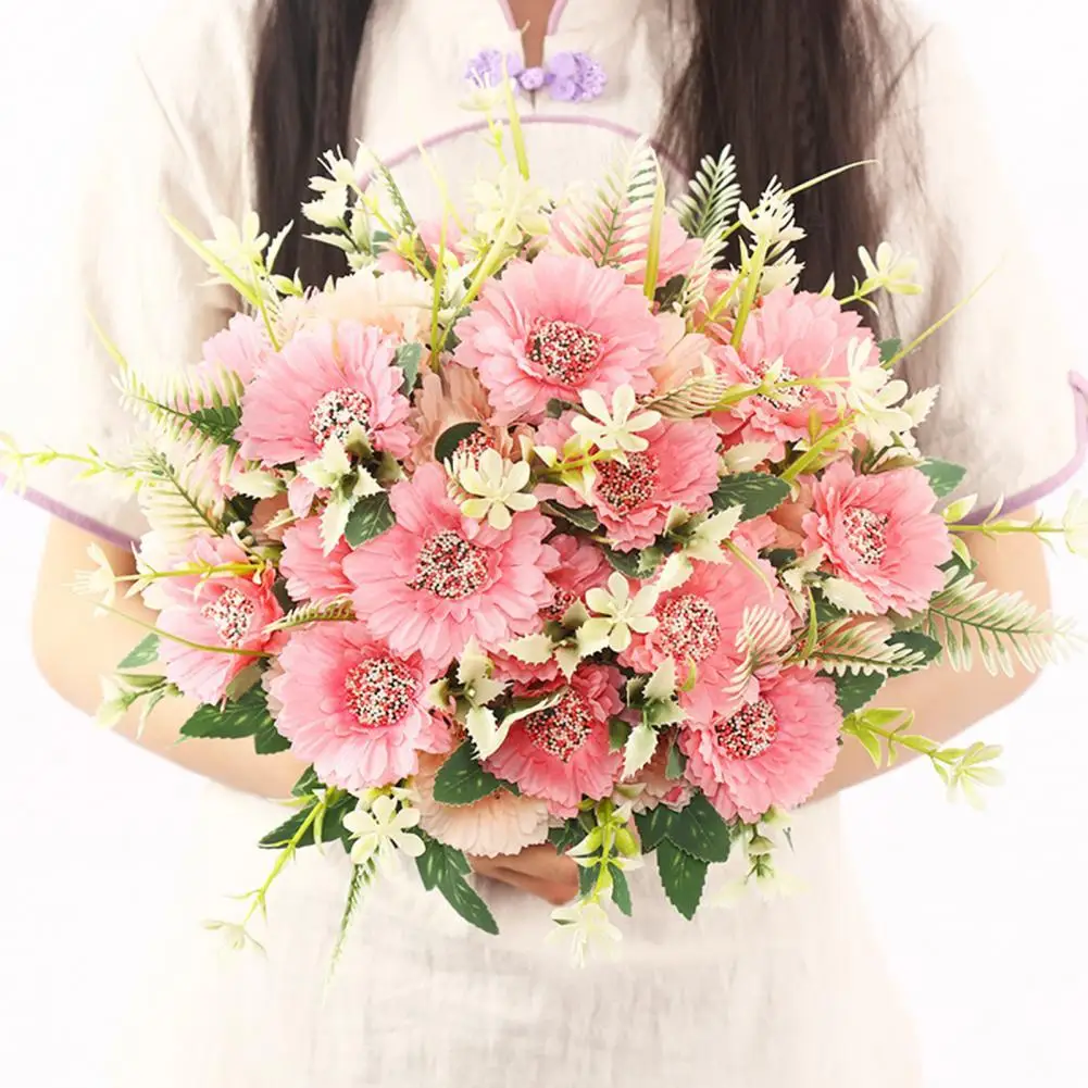 

1 Bouquet 7 Heads Artificial Plant Realistic Looking Faux Silk Flower Table Centerpieces Simulation Flower Wedding Decor