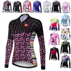 Осенняя Женская велосипедная Джерси с длинным рукавом, профессиональная велосипедная рубашка, одежда для горного велосипеда, топы, дышащая велосипедная куртка, велосипедная одежда