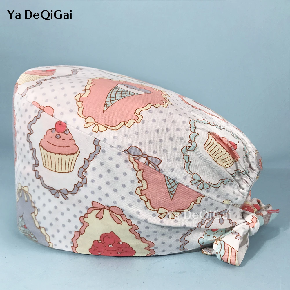 

Multicolor Breathable Male and female Surgical Cap Fashion CartoonPrinting Beauty Salon Nursing Caps Pure Cotton nursing hats