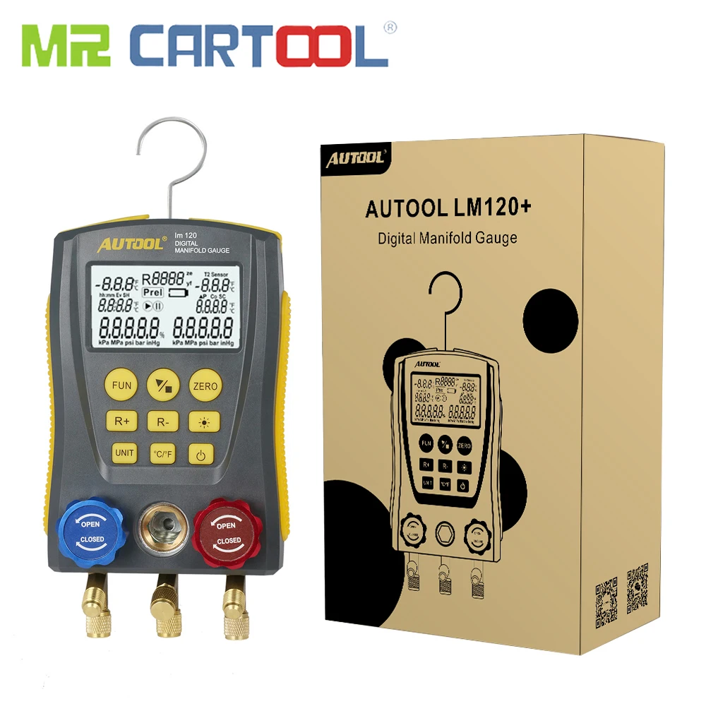 Mr Cartool HVAC вакуумное давление Температурный тест er тест утечки холодильные инструменты цифровой манометр метр зажим трубки