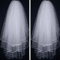 top sale new 3t white ivory pearl wedding bridal veil with comb