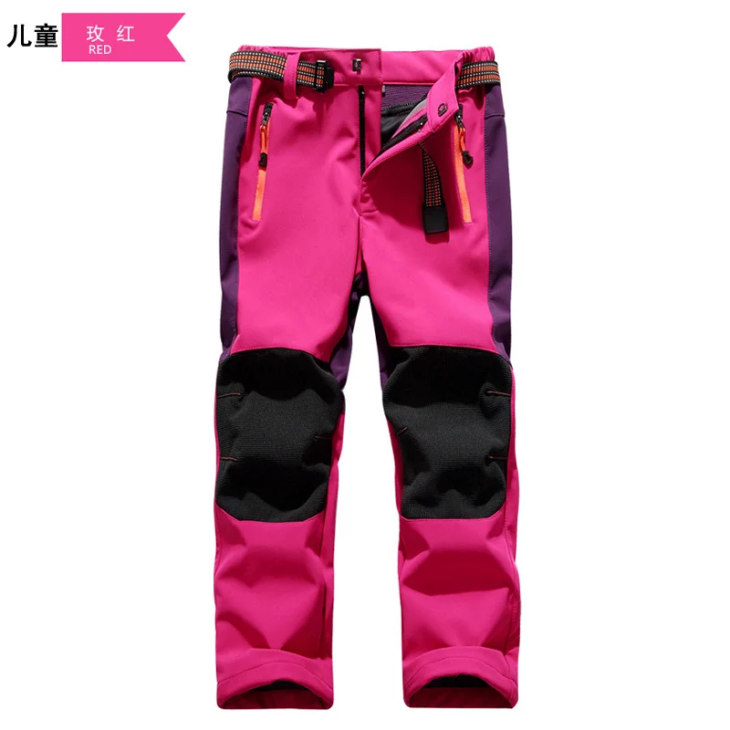 Pantalon De Ski Pour Enfant зимние детские уличные штаны для сноуборда ветрозащитные флисовые зимние штаны для девочек и мальчиков для походов - Цвет: 3