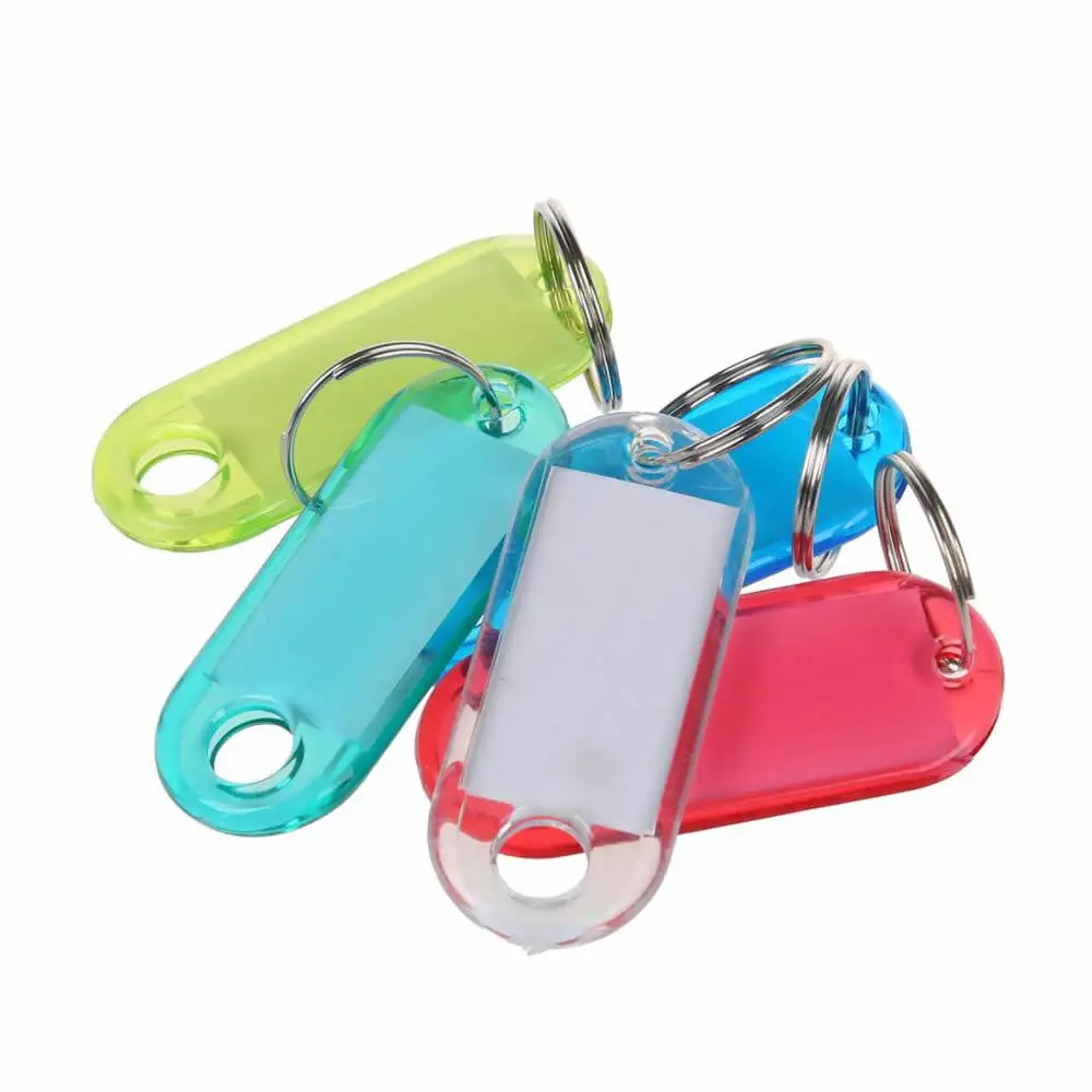 

30 Pcs Plastic Key Tags Labels With Split Ring Id Card Key Chains Key Rings Numbered Name Baggage Luggage Tags Car Key Holder