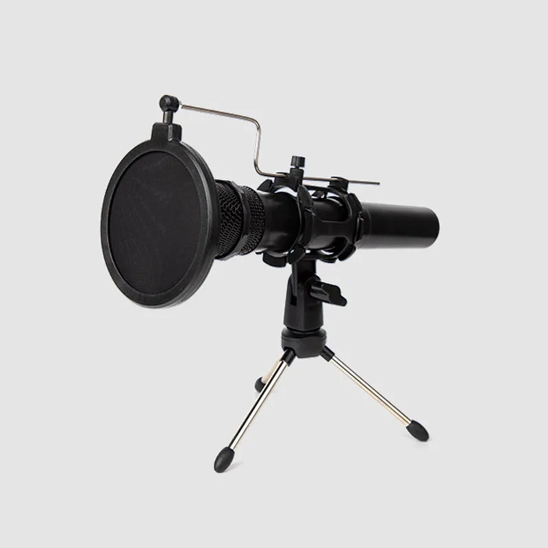 Adjustable Microphone Stand Desktop Tripod for Computer Video Recording with Mic Windscreen Filter Cover | Электроника