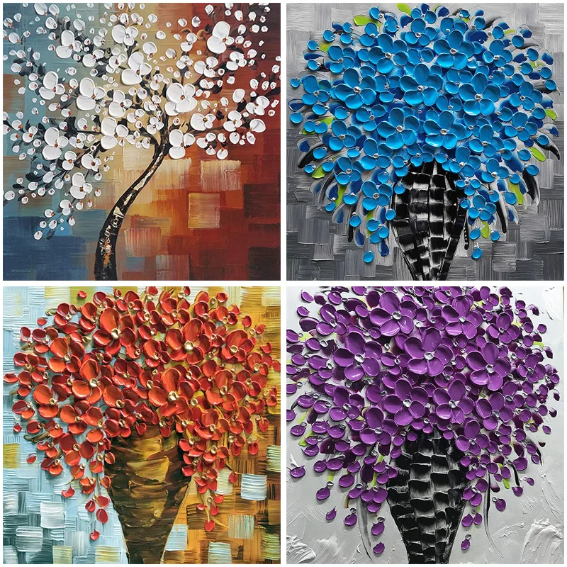 

DIY 5D Diamond Painting Flower Tree Diamond Art Embroidery Abstract Cross Stitch Full Round/Square Drill Resin Home Decor Gift