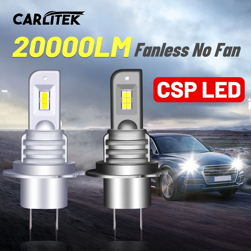 

H4 LED H7 Car Headlight Bulb H1 H11 H8 H9 HB3 HB4 9005 9006 20000LM Plug-N-Play 6000K CSP Chip Hi/Lo Beam Fanless No Fan 12V 24V