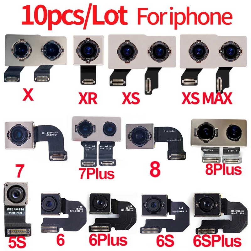 10pcs/lot Original For iPhone 5S 6Plus 6 6S Plus 7Plus 7 8 X XR XS Max Rear Camera Back Flex Cable Repair Phone Part - купить по