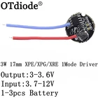 Драйвер для светодиодного освещения, 1 шт., 5 шт., 3 Вт, 17 мм, 3,7-12 В, постоянный ток, 1 режим, светодиодный драйвер фонарика для CREE XRE-Q5XPE XBD XB-D, все виды светодиодных ламп 3 Вт