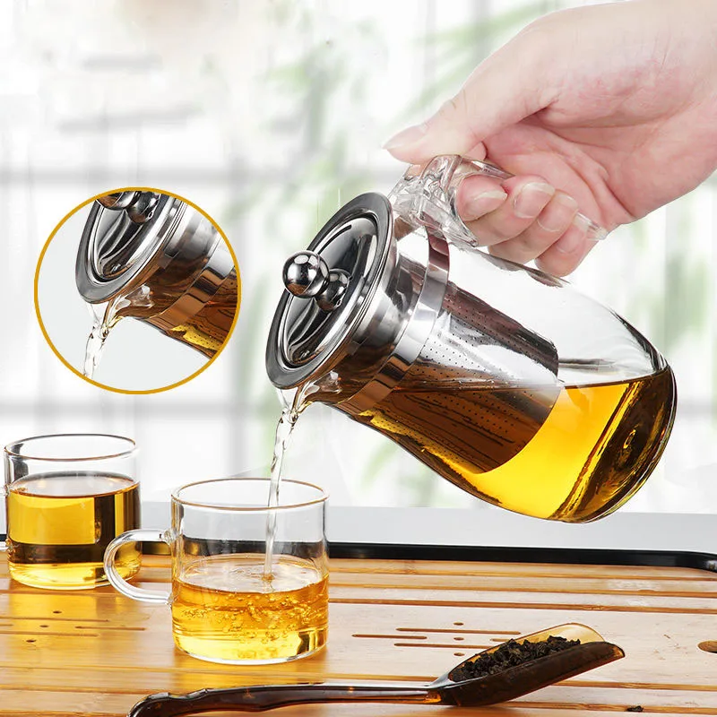 Стеклянный чайник взрывозащищенный высокотемпературный цветочный чайная чашка