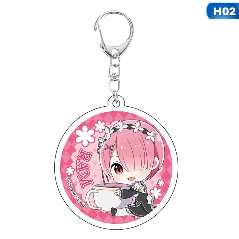 Аниме брелок Re: жизнь в другом мире от нуля брелки с фигуркой акриловый для ключей