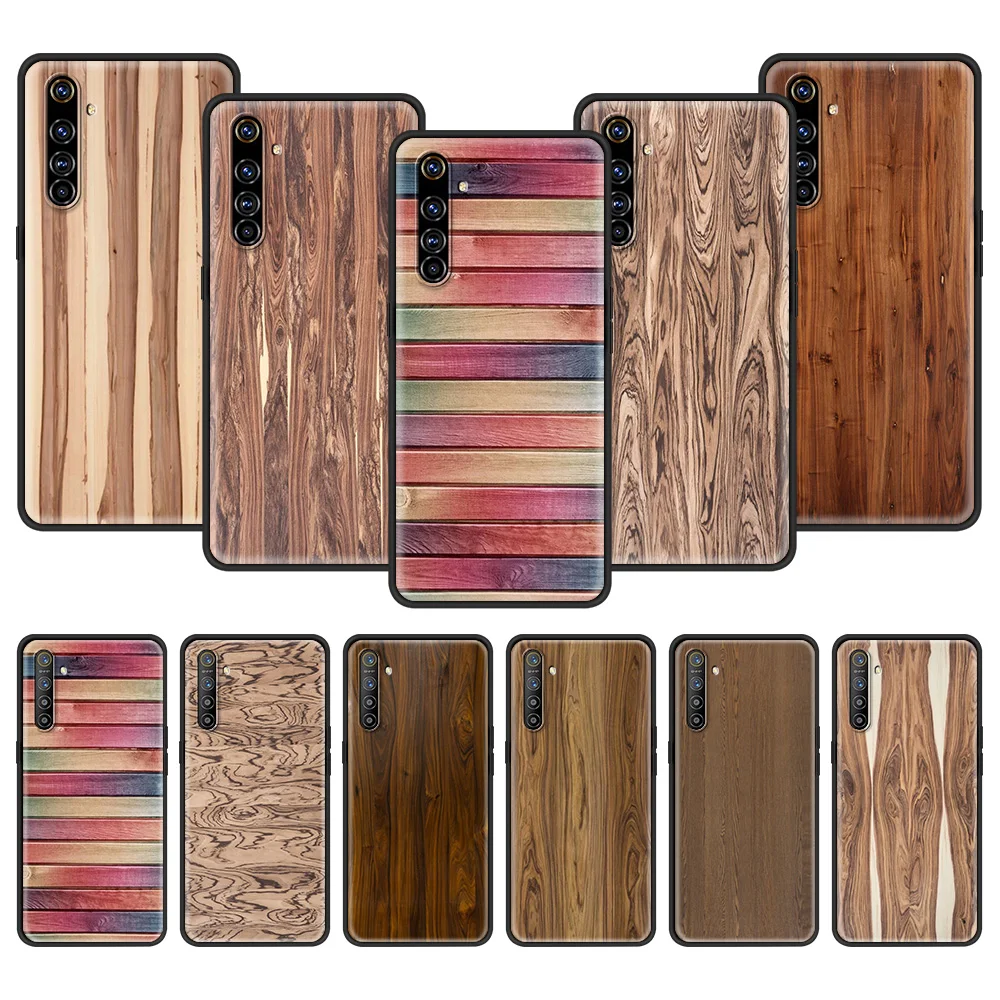 

WOOD Texture Phone Case for Realme C3 C11 6 7 8 C21 Cover Bag for Oppo A52 A53 A15 Reno 6 Z 7 Pro A9 2020 Soft Shell Fundas TPU