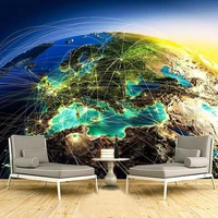 custom mural wallpaper modern creative 3d stereo earth line wall painting living room study hotel background wall decor frescoes