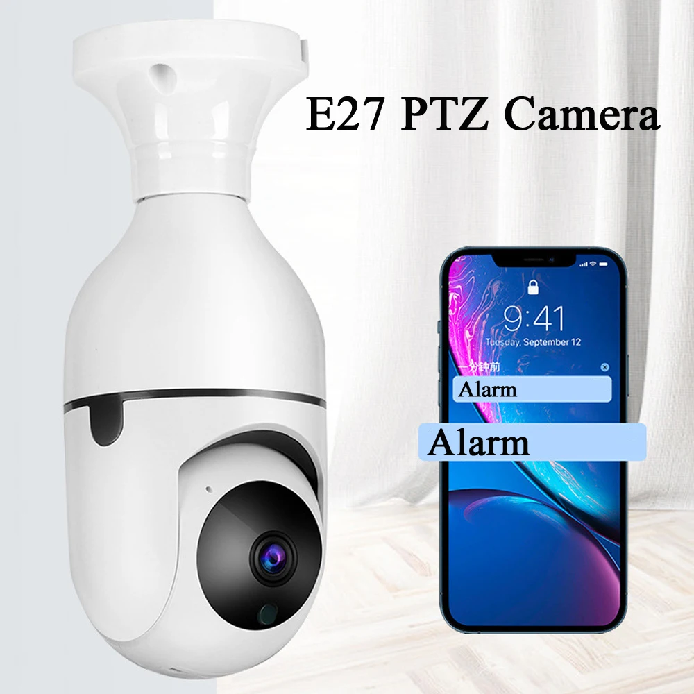 

Умный дом 3 Мп E27 Wi-Fi PTZ камера с лампочкой для помещений ИК Ночное Видение вращение ИИ автоматическое отслеживание Обнаружение движения Бесп...