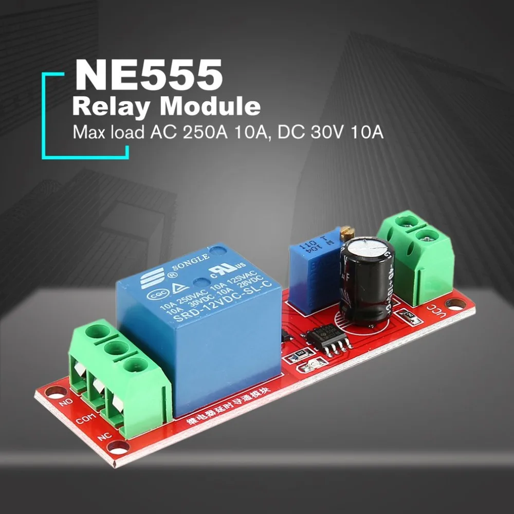 DC 12V NE555 моностабильный реле за запозданиевремени цепи проводимости модуль