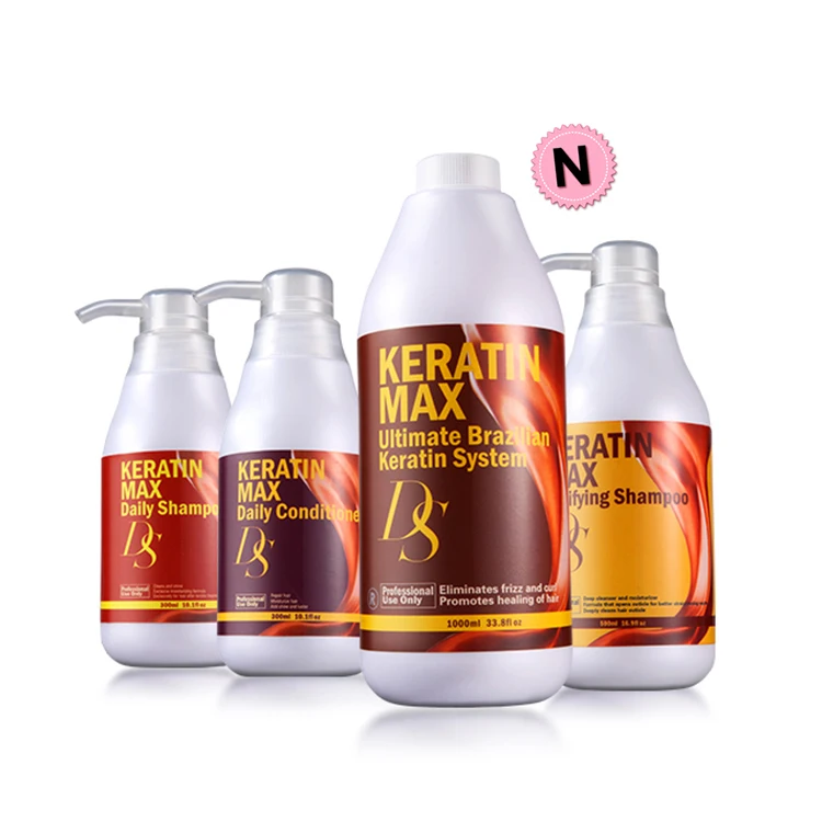 5% Formalin 1000ml Keratin DS Max  Hair Treatment+500ml Purifying Shampoo+Daily Dry Shampoo and Deep Conditioner For Damage Hair