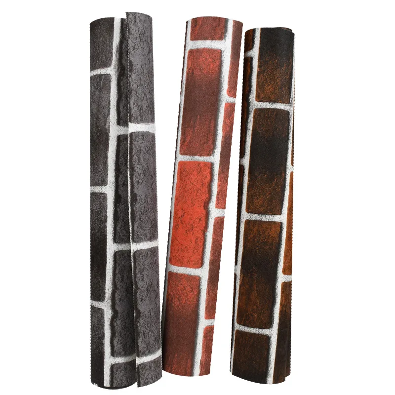 

Vintage Huai Old 3D Stereo Antique Brick Brick Brick Pattern Wallpaper Cafe Bar Restaurant Blue Brick Red Brick Wallpaper