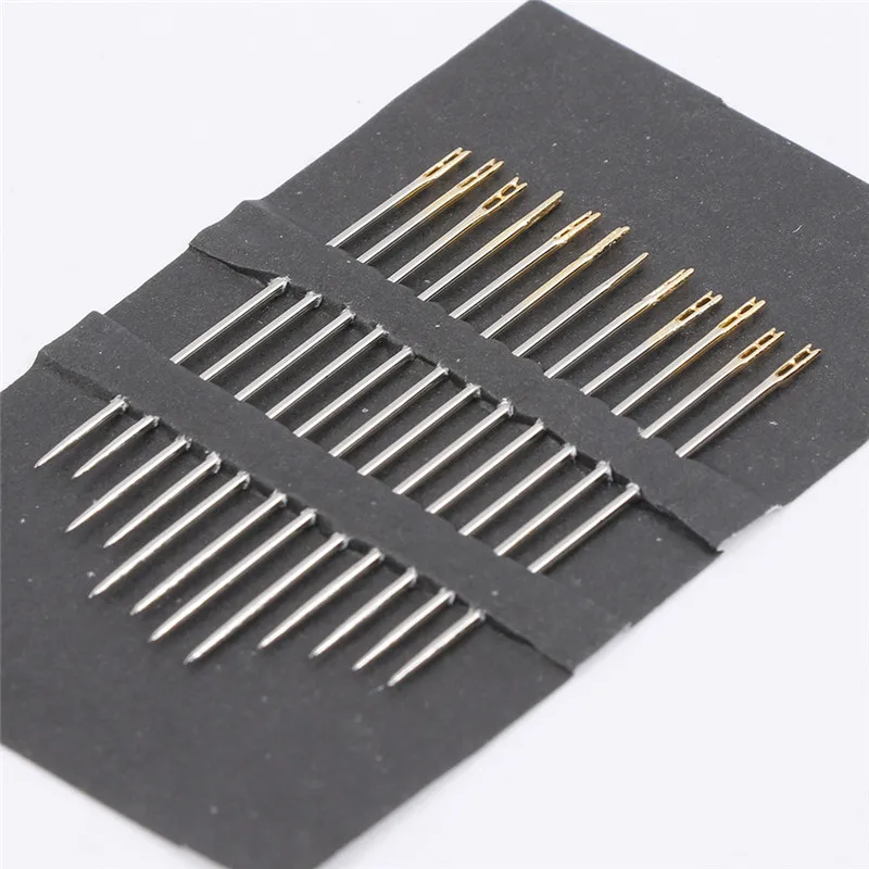 

Silver 12/24PCS Elderly needle-side hole blind needle Needless Tail Side Opening Stainless Steel Hand Sewing Needless threading
