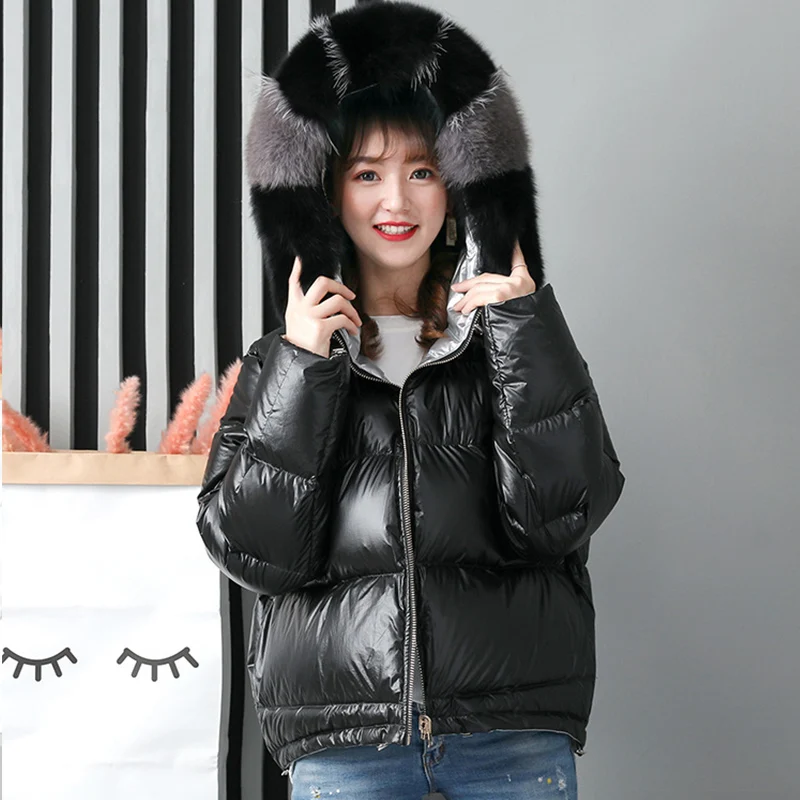 Куртка Fitaylor Женская двусторонняя золотистого серебряного белого цветов|Женские