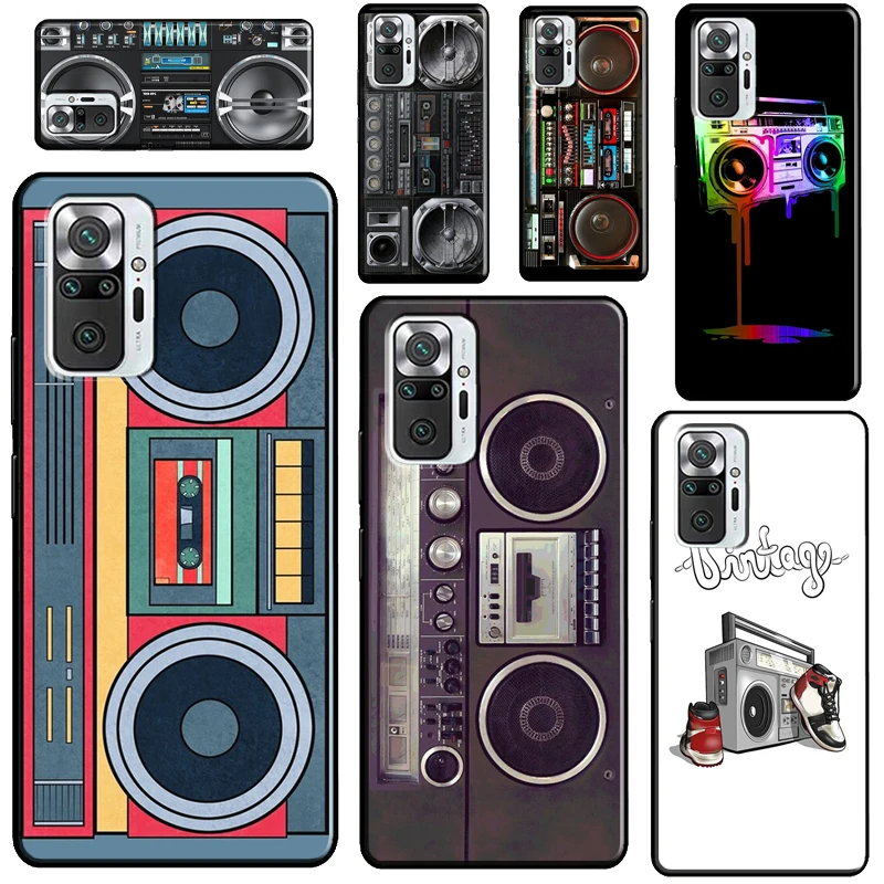 Vintage 80s Boombox For Redmi Note 11 Pro Note 10 Pro 10S 9S 11S Note 9 Pro Phone Case For Redmi 10 9 9C 9T 9A