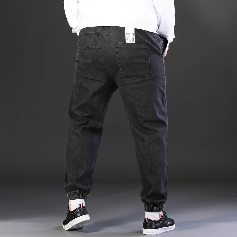 Мужские джинсы большого размера эластичные брюки в стиле хип-хоп Свободные