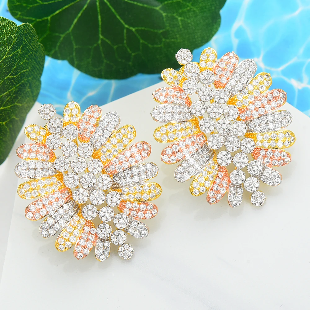 Женские серьги-гвоздики с фианитом 3 цвета |