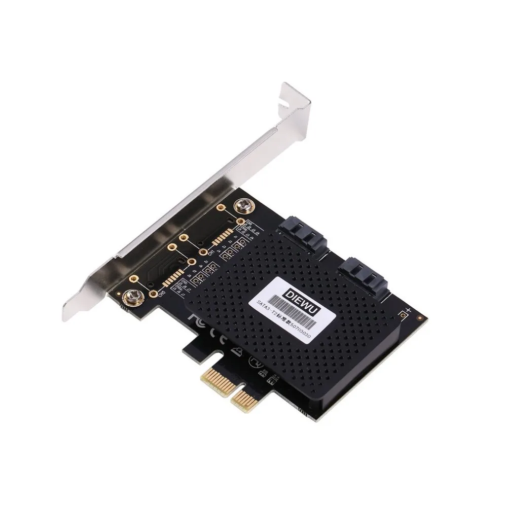 Плата расширения PCIe 1X к 2 SATA 3 0 с чипом ASMedia|Платы расширения| |