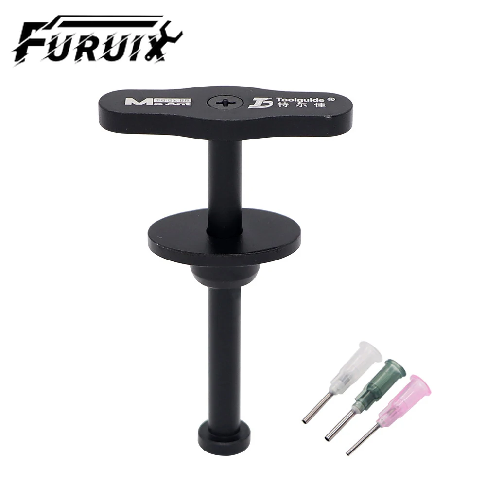 

Metal Durable Flux Mate Solder Paste Plunger Dispenser with 3pcs Needle Manual Syringe For Solder Paste Flux