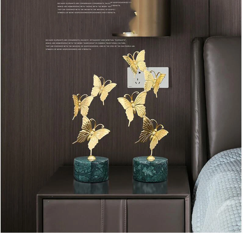 Роскошный латунный железный украшения в виде бабочек ремесла домашнего